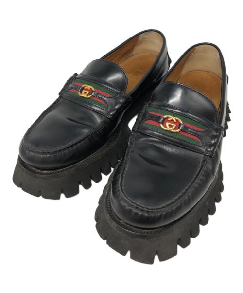 GUCCI（グッチ）GUCCI (グッチ) インターロッキングG ローファー ブラック サイズ:SIZE 7 1/2の古着・服飾アイテム
