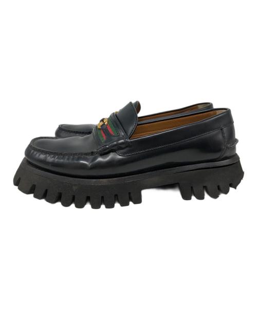 GUCCI（グッチ）GUCCI (グッチ) インターロッキングG ローファー ブラック サイズ:SIZE 7 1/2の古着・服飾アイテム