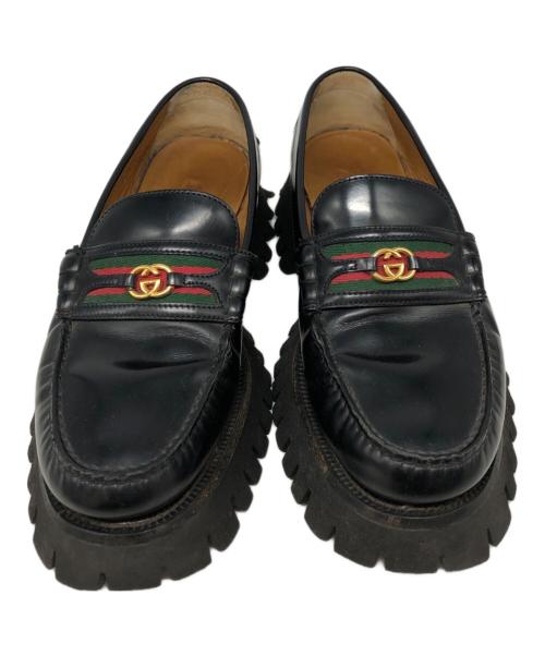 GUCCI（グッチ）GUCCI (グッチ) インターロッキングG ローファー ブラック サイズ:SIZE 7 1/2の古着・服飾アイテム