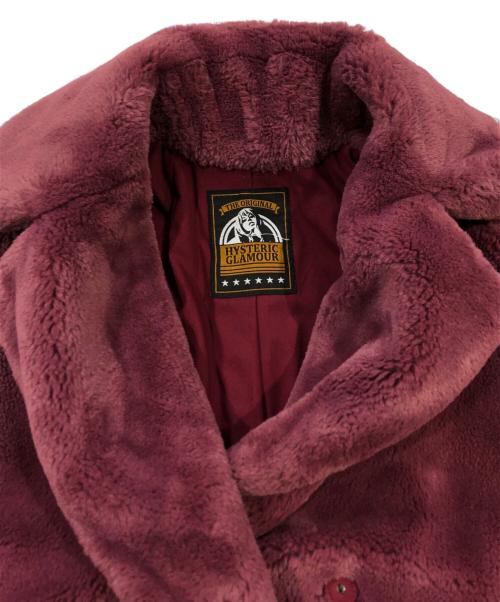 Hysteric Glamour（ヒステリックグラマー）Hysteric Glamour (ヒステリックグラマー) フェイクファー 4ツ釦チェスターコート パープル サイズ:SIZE Freeの古着・服飾アイテム