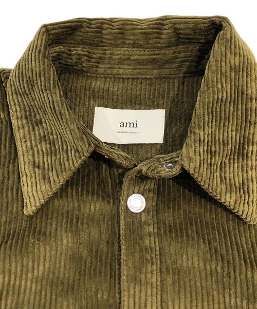 AMI Alexandre Mattiussi（アミアレクサンドルマテュッシ）AMI Alexandre Mattiussi (アミアレクサンドルマテュッシ) コーデュロイシャツジャケット オリーブ サイズ:SIZE Mの古着・服飾アイテム