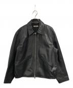 FREAK'S STOREフリークスストア）の古着「カーフ レザー ミニマル シングル ライダース」｜ブラック