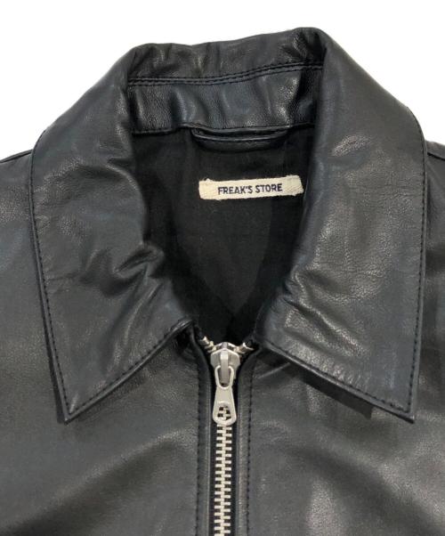 FREAK'S STORE（フリークスストア）FREAK'S STORE (フリークスストア) カーフ レザー ミニマル シングル ライダース ブラック サイズ:SIZE Mの古着・服飾アイテム