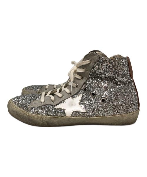 GOLDEN GOOSE（ゴールデングース）GOLDEN GOOSE (ゴールデングース) グリッターハイカットスニーカー シルバー サイズ:SIZE 25cmの古着・服飾アイテム