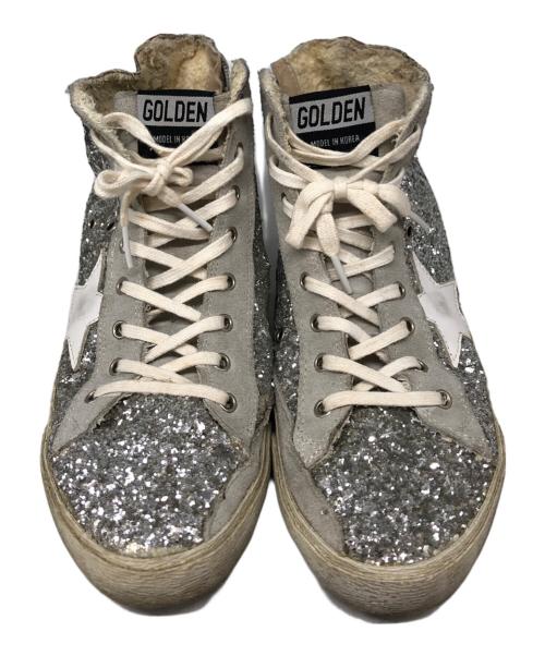 GOLDEN GOOSE（ゴールデングース）GOLDEN GOOSE (ゴールデングース) グリッターハイカットスニーカー シルバー サイズ:SIZE 25cmの古着・服飾アイテム
