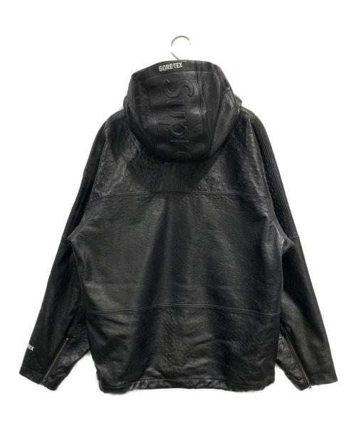 SUPREME（シュプリーム）Supreme (シュプリーム) Ostrich Embosssed Leather Jacket ブラック サイズ:SIZE Mの古着・服飾アイテム