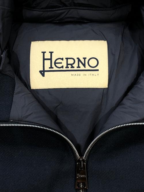 HERNO（ヘルノ）HERNO (ヘルノ) ウール切替 ダウンコート ネイビー サイズ:SIZE 40の古着・服飾アイテム