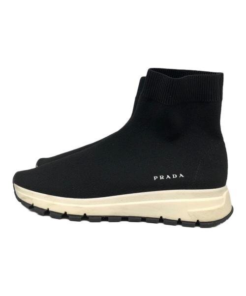 PRADA（プラダ）PRADA (プラダ) ラバーロゴソックススニーカー ブラック サイズ:SIZE 37の古着・服飾アイテム