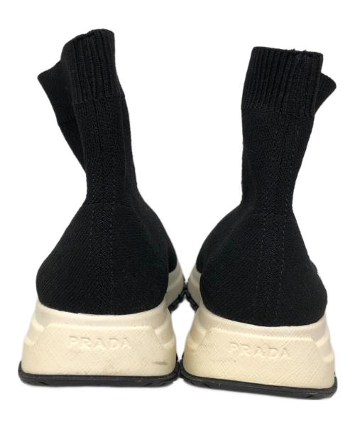 PRADA（プラダ）PRADA (プラダ) ラバーロゴソックススニーカー ブラック サイズ:SIZE 37の古着・服飾アイテム