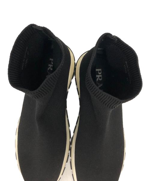 PRADA（プラダ）PRADA (プラダ) ラバーロゴソックススニーカー ブラック サイズ:SIZE 37の古着・服飾アイテム