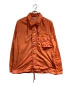 STONE ISLANDストーンアイランド）の古着「Uneven Pigment Dyed Nylon Smerigliato + Nylon Canvas Overshirt」｜オレンジ