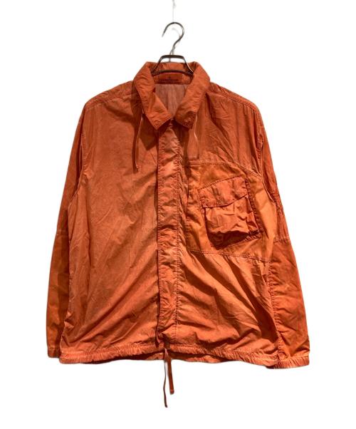 STONE ISLAND（ストーンアイランド）STONE ISLAND (ストーンアイランド) Uneven Pigment Dyed Nylon Smerigliato + Nylon Canvas Overshirt オレンジ サイズ:SIZE Lの古着・服飾アイテム
