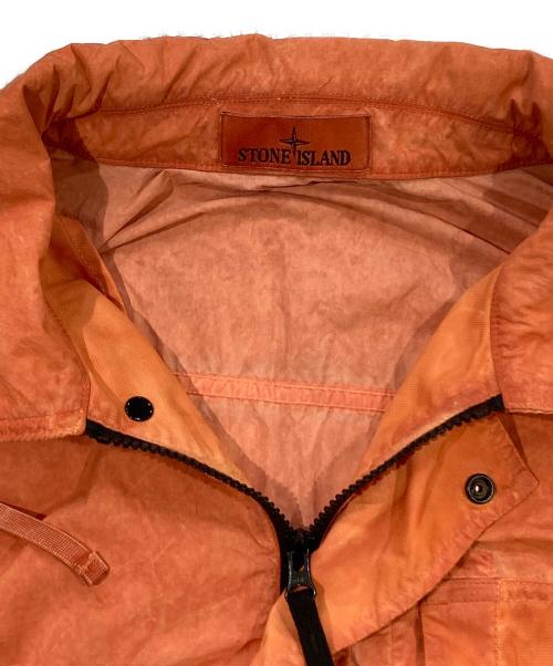 STONE ISLAND（ストーンアイランド）STONE ISLAND (ストーンアイランド) Uneven Pigment Dyed Nylon Smerigliato + Nylon Canvas Overshirt オレンジ サイズ:SIZE Lの古着・服飾アイテム