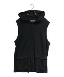 Yohji Yamamoto pour homme（ヨウジヤマモト プールオム）の古着「ジップアップフーディベスト」｜ブラック