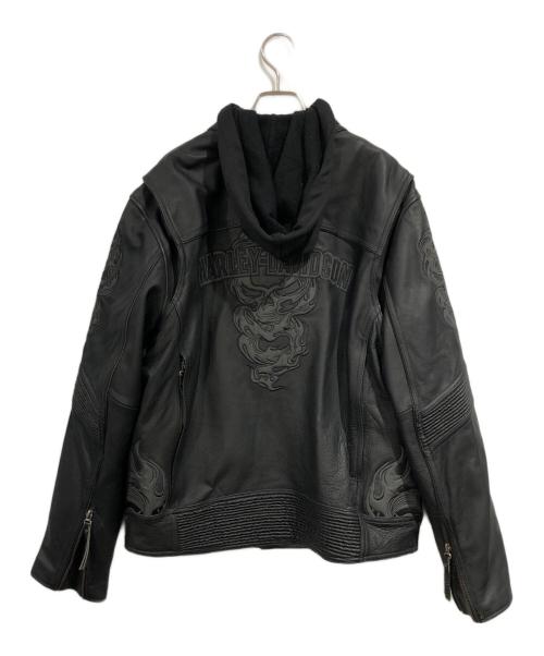 HARLEY-DAVIDSON（ハーレーダビッドソン）HARLEY-DAVIDSON (ハーレーダビッドソン) ライダースジャケット ブラック サイズ:SIZE Lの古着・服飾アイテム
