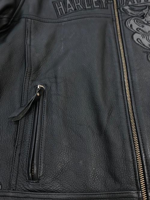 HARLEY-DAVIDSON（ハーレーダビッドソン）HARLEY-DAVIDSON (ハーレーダビッドソン) ライダースジャケット ブラック サイズ:SIZE Lの古着・服飾アイテム