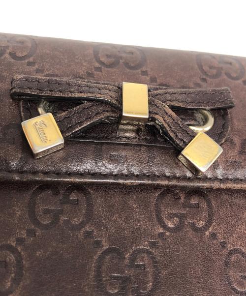GUCCI（グッチ）GUCCI (グッチ) プリンシー 2つ折り財布 ブラウンの古着・服飾アイテム
