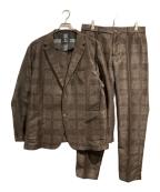 BLACK LABEL CRESTBRIDGEブラックレーベル クレストブリッジ）の古着「シャドークレストブリッジチェックカラミJKTセットアップ」｜ブラウン