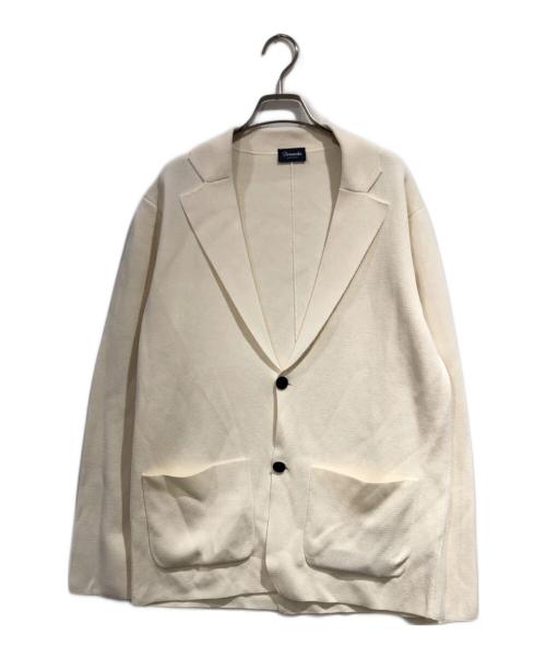 Drumohr（ドルモア）Drumohr (ドルモア) コットンミラノリブ 2Bニットジャケット ホワイト サイズ:SIZE 50の古着・服飾アイテム