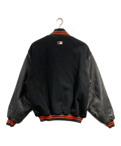 Majestic（マジェスティック）Majestic (マジェスティック) MLB (エムエルビー) 袖レザー スタジアムジャケット ブラック サイズ:SIZE Lの古着・服飾アイテム