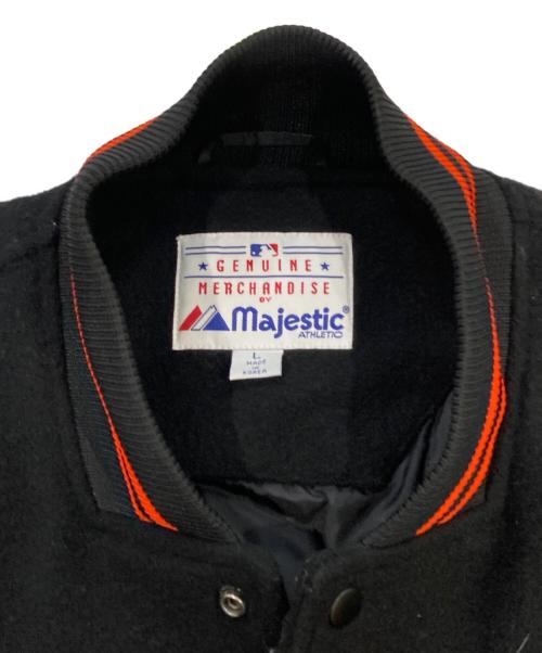 Majestic（マジェスティック）Majestic (マジェスティック) MLB (エムエルビー) 袖レザー スタジアムジャケット ブラック サイズ:SIZE Lの古着・服飾アイテム