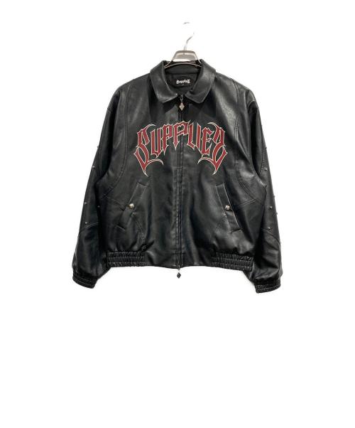 SUPPLIER（サプライヤー）SUPPLIER (サプライヤー) STUDDED FAUX LEATHER JACKET ブラック サイズ:SIZE Mの古着・服飾アイテム