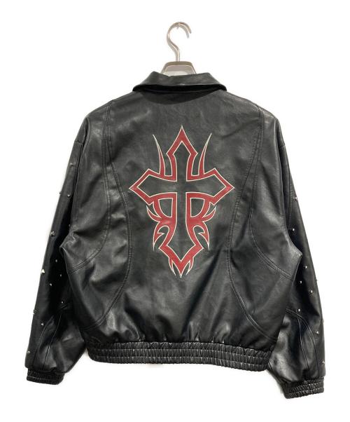 SUPPLIER（サプライヤー）SUPPLIER (サプライヤー) STUDDED FAUX LEATHER JACKET ブラック サイズ:SIZE Mの古着・服飾アイテム