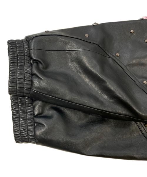 SUPPLIER（サプライヤー）SUPPLIER (サプライヤー) STUDDED FAUX LEATHER JACKET ブラック サイズ:SIZE Mの古着・服飾アイテム