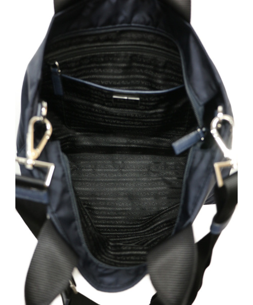 PRADA（プラダ）PRADA (プラダ) 2WAYショルダーバッグ ネイビー 1BG867の古着・服飾アイテム