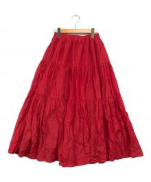 SUZUKI TAKAYUKI（スズキタカユキ）の古着「tiered skirt」｜レッド