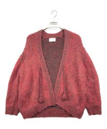 beautiful people（ビューティフルピープル）の古着「アルパカシャギーV ネック カーディガン」｜レッド