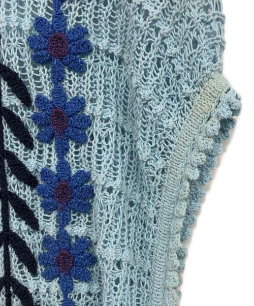 TOKUKO1erVOL（トクコプルミエヴォル）TOKUKO1erVOL (トクコプルミエヴォル) フラワーレースワンピース ブルー サイズ:9の古着・服飾アイテム