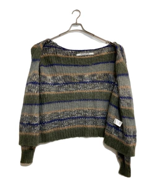 PERVERZE（パーバーズ）PERVERZE (パーバーズ) Stripe Mohair Wide Cardigan グレー サイズ:ＦＲＥＥの古着・服飾アイテム