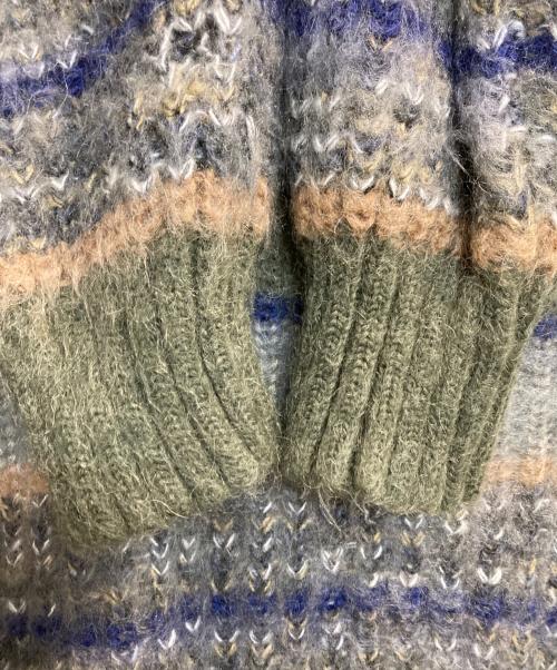 PERVERZE（パーバーズ）PERVERZE (パーバーズ) Stripe Mohair Wide Cardigan グレー サイズ:ＦＲＥＥの古着・服飾アイテム