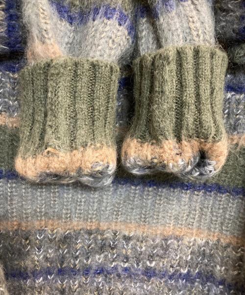 PERVERZE（パーバーズ）PERVERZE (パーバーズ) Stripe Mohair Wide Cardigan グレー サイズ:ＦＲＥＥの古着・服飾アイテム