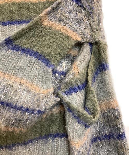 PERVERZE（パーバーズ）PERVERZE (パーバーズ) Stripe Mohair Wide Cardigan グレー サイズ:ＦＲＥＥの古着・服飾アイテム