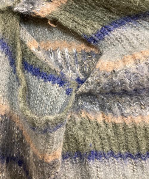 PERVERZE（パーバーズ）PERVERZE (パーバーズ) Stripe Mohair Wide Cardigan グレー サイズ:ＦＲＥＥの古着・服飾アイテム