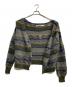 PERVERZE（パーバーズ）の古着「Stripe Mohair Wide Cardigan」｜グレー