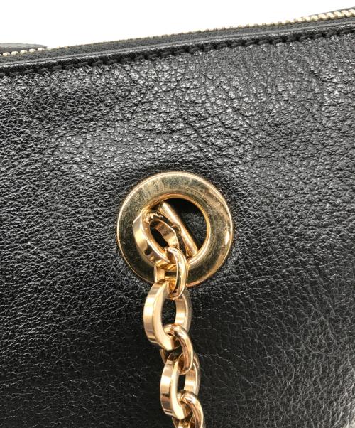 Salvatore Ferragamo（サルヴァトーレ フェラガモ）Salvatore Ferragamo (サルヴァトーレ フェラガモ) Fanya Leather Chain Handle Bag ブラックの古着・服飾アイテム