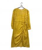 ted bakerテッドベーカー）の古着「CBN RUCHED BURNOUT DRESS/シービーエヌ　ルーシュド　バーンアウト　ドレス」｜イエロー