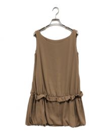 FOXEY NEWYORK（フォクシーニューヨーク）の古着「ノースリーブミニ丈ワンピース」｜ベージュ