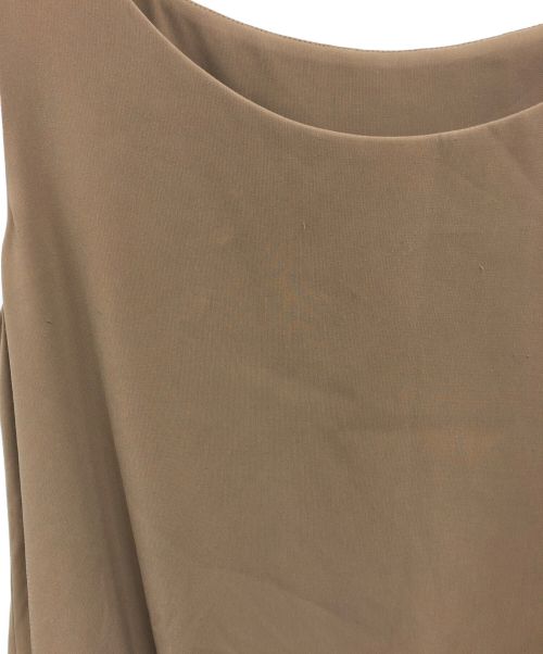 FOXEY NEWYORK（フォクシーニューヨーク）FOXEY NEWYORK (フォクシーニューヨーク) ノースリーブミニ丈ワンピース ベージュ サイズ:40の古着・服飾アイテム