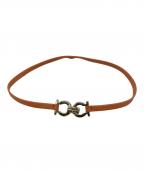 Salvatore Ferragamoサルヴァトーレ フェラガモ）の古着「ガンチーニレザーブレスレット」｜オレンジ