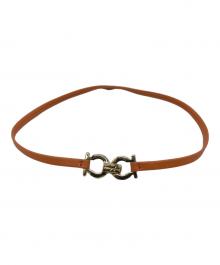 Salvatore Ferragamo（サルヴァトーレ フェラガモ）の古着「ガンチーニレザーブレスレット」｜オレンジ