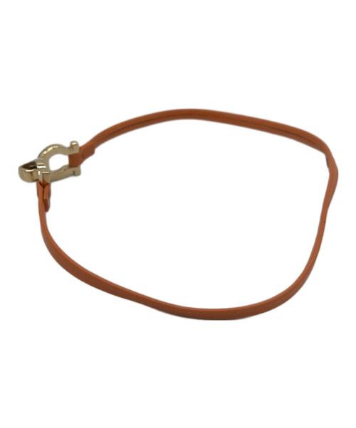 Salvatore Ferragamo（サルヴァトーレ フェラガモ）Salvatore Ferragamo (サルヴァトーレ フェラガモ) ガンチーニレザーブレスレット オレンジの古着・服飾アイテム