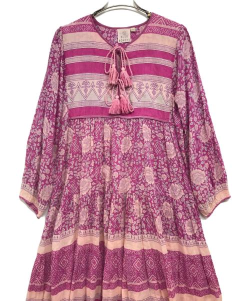blue boheme（ブルーボヘム）BLUE BOHEME (ブルーボヘム) 総柄ワンピース ピンク サイズ:SMの古着・服飾アイテム