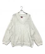 MAISON SPECIALメゾンスペシャル）の古着「Vネックニットプルオーバーニット」｜ホワイト