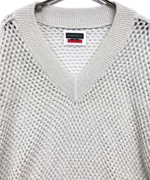 MAISON SPECIAL（メゾンスペシャル）MAISON SPECIAL (メゾンスペシャル) Vネックニットプルオーバーニット ホワイト サイズ:2の古着・服飾アイテム