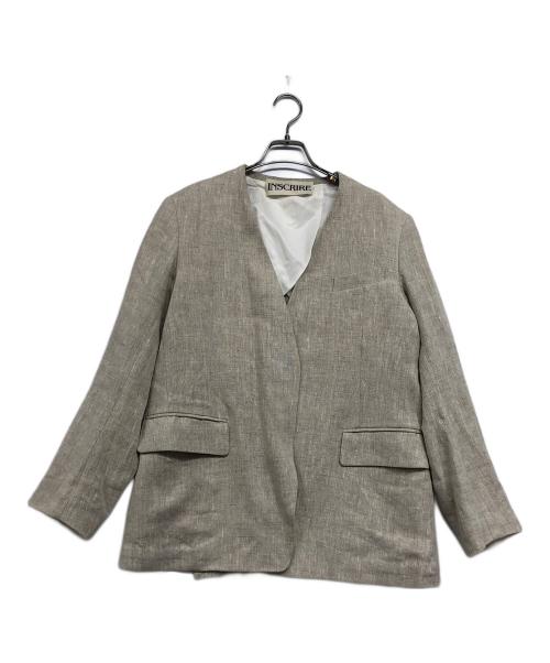 INSCRIRE（アンスクリア）INSCRIRE (アンスクリア) リネンベルト付きジャケット ベージュ サイズ:38の古着・服飾アイテム