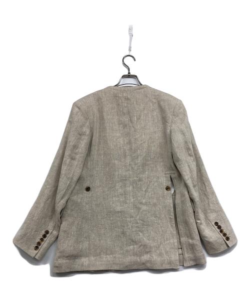 INSCRIRE（アンスクリア）INSCRIRE (アンスクリア) リネンベルト付きジャケット ベージュ サイズ:38の古着・服飾アイテム